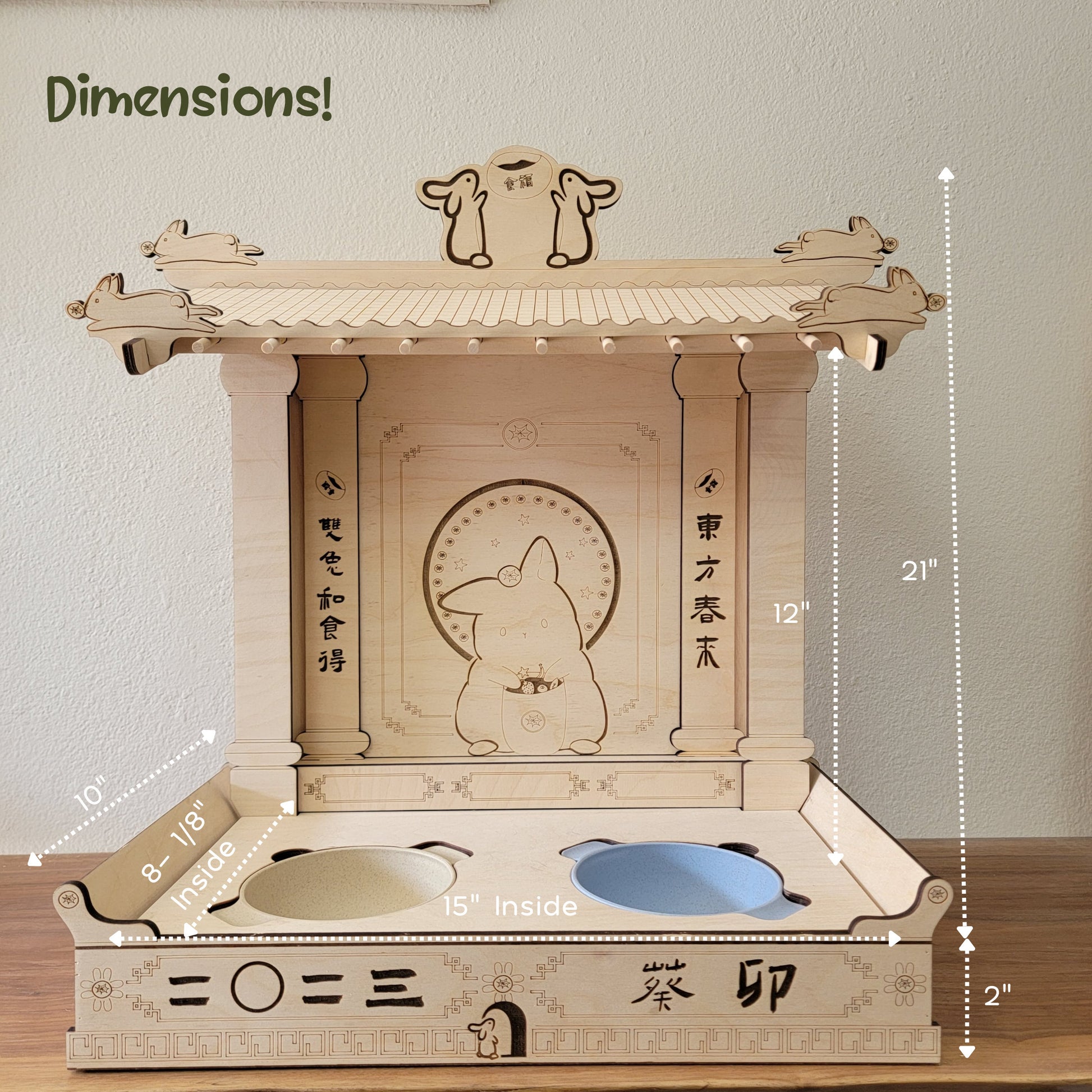 Bunny food and water bowls