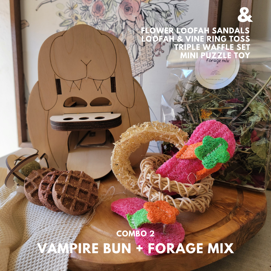 Forage Puzzle Toy & Forage Mix Bundle for Small Animals