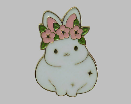 Bunny Flower Crown Pin