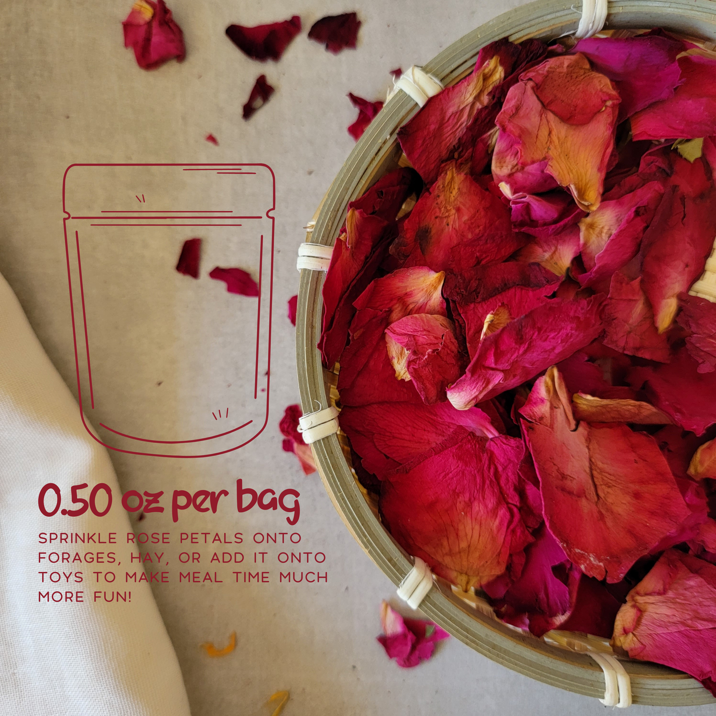 Dried Rose Petals for Small Animals