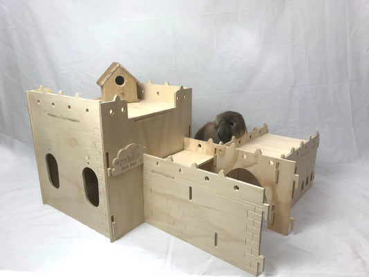Rabbit Castle Hideout with Feeder Tower and Tunnel.