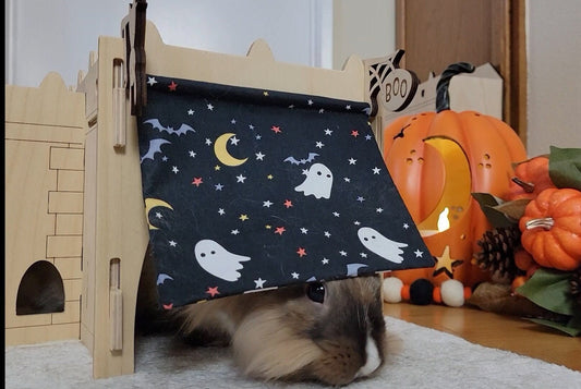 Halloween Trick or Treat Series- Bat Bunny Doorway Bunny Enrichment Play Toy