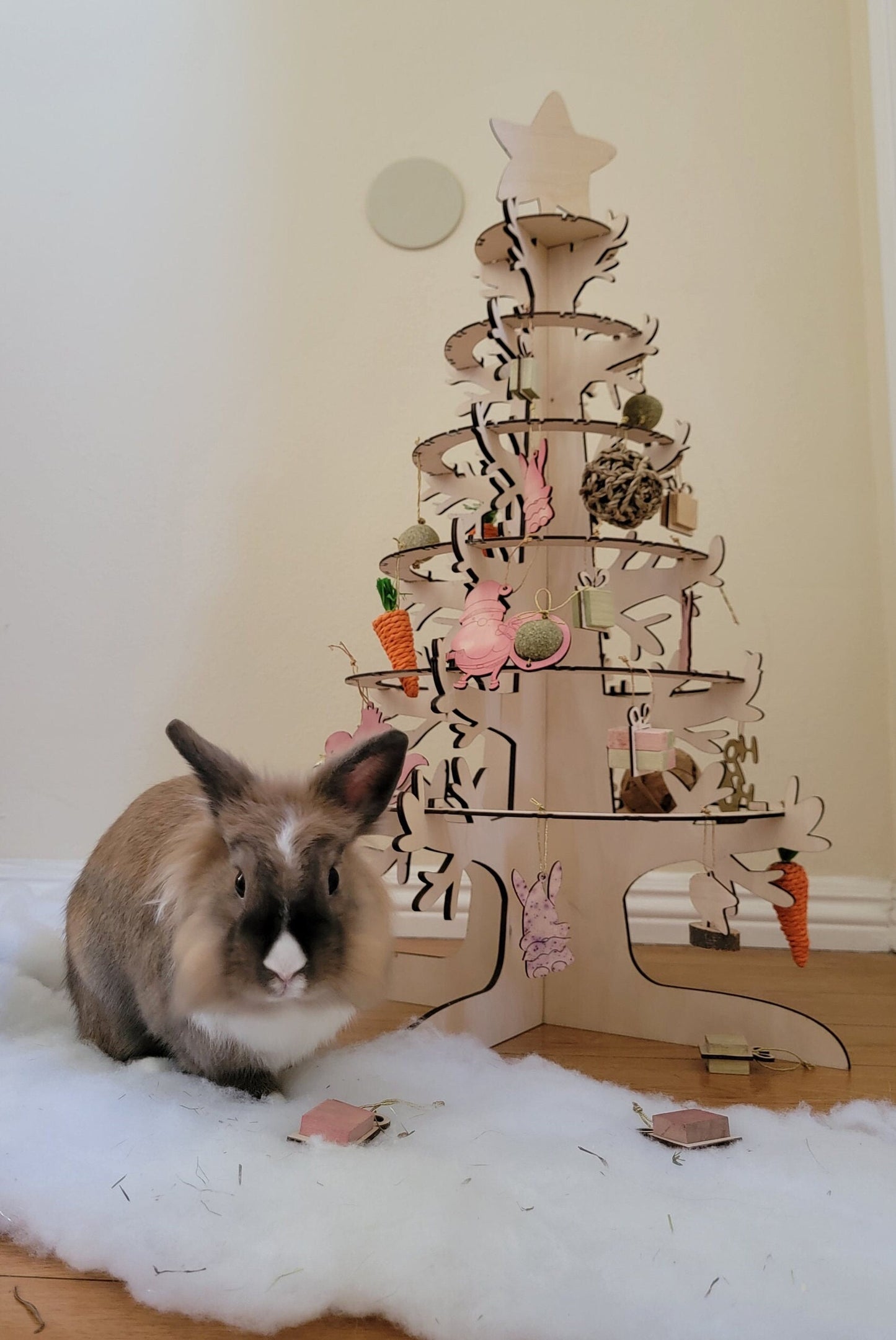 Rabbit Christmas Tree for hanging rabbit chew toys and treats